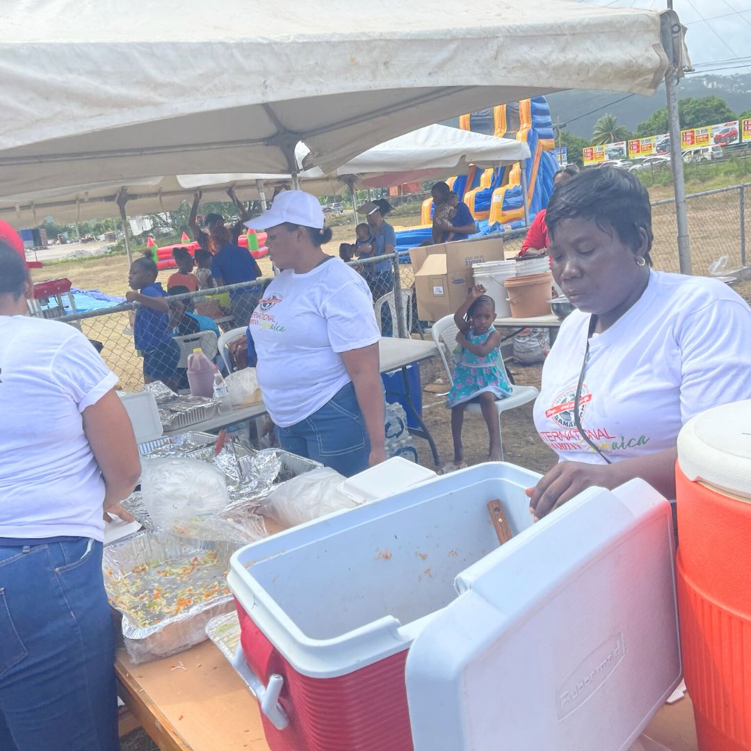 Volunteers at the fun fair and BBQ