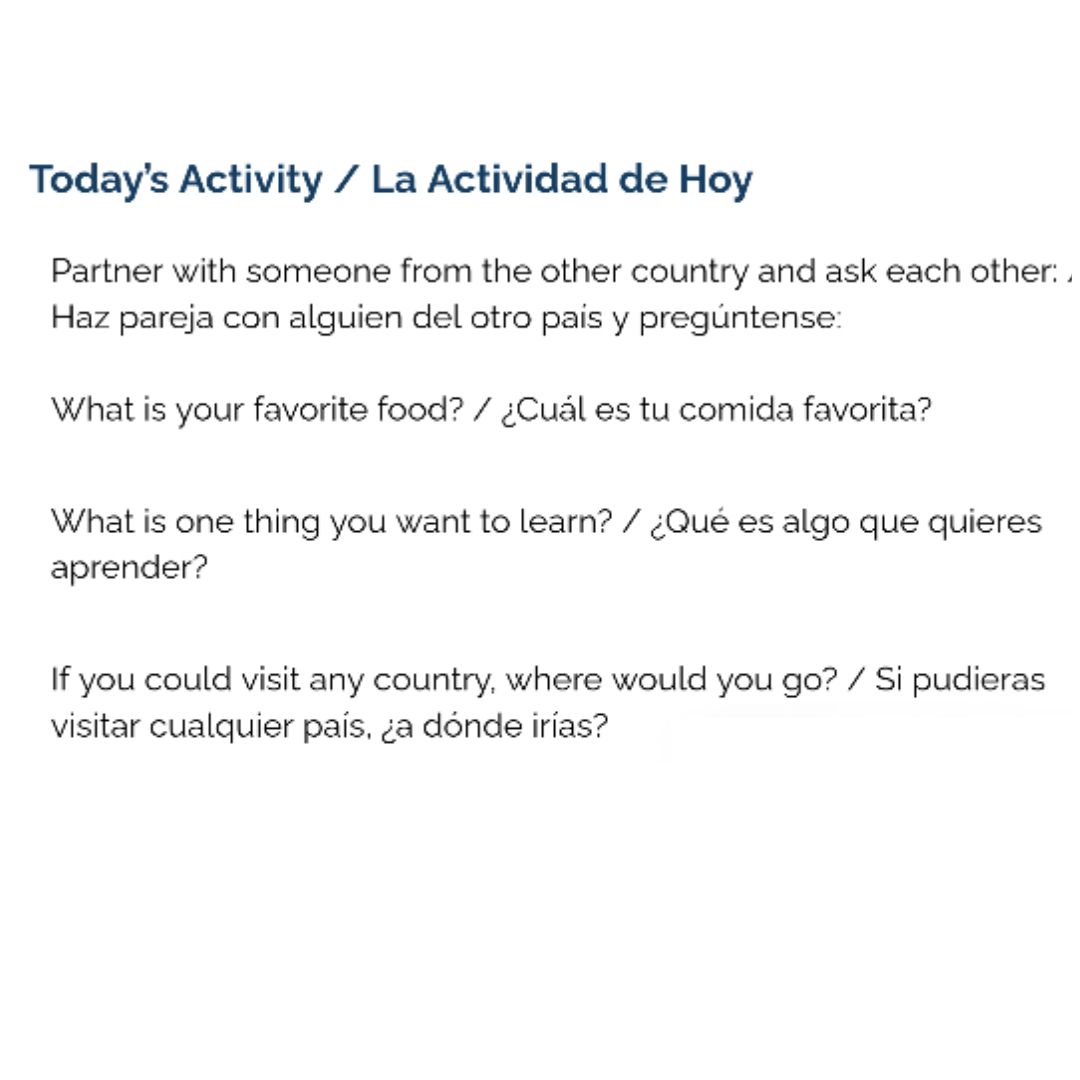 questions for scholars in both English and Spanish